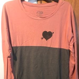 Pink and gray longsleeve Jersey T-shirt